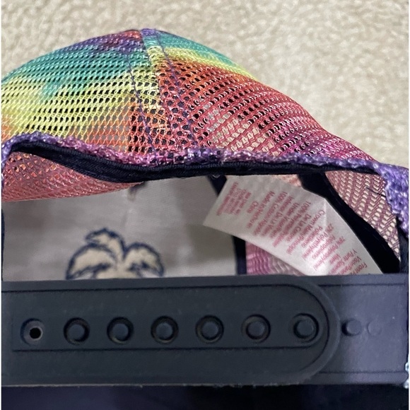 Snap back hawaiian cap burlapish front and multi colored back one size fits all - Picture 5 of 5